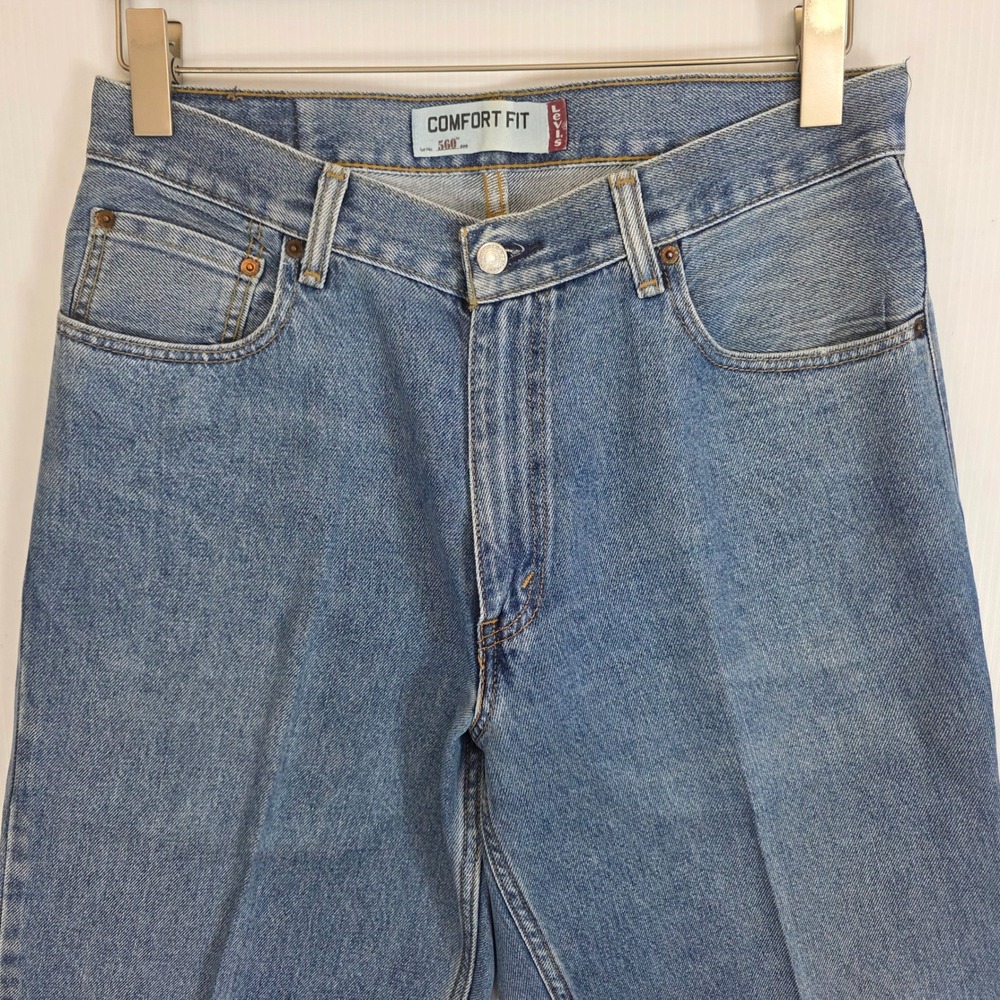 Levi 560 Jeans Mens W34 L33 Blue Denim Comfort Fit Straight Leg Zip Fly‎ Casual